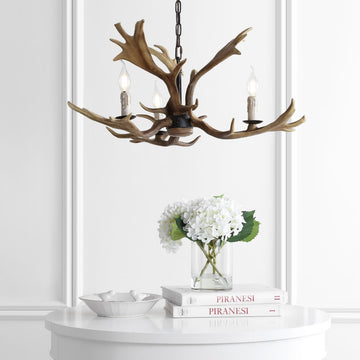 Eldora 27" Adjustable Resin Antler LED Chandelier - JONATHAN Y